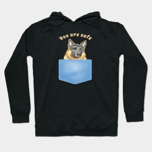 You are safe, dog in the pocket Hoodie